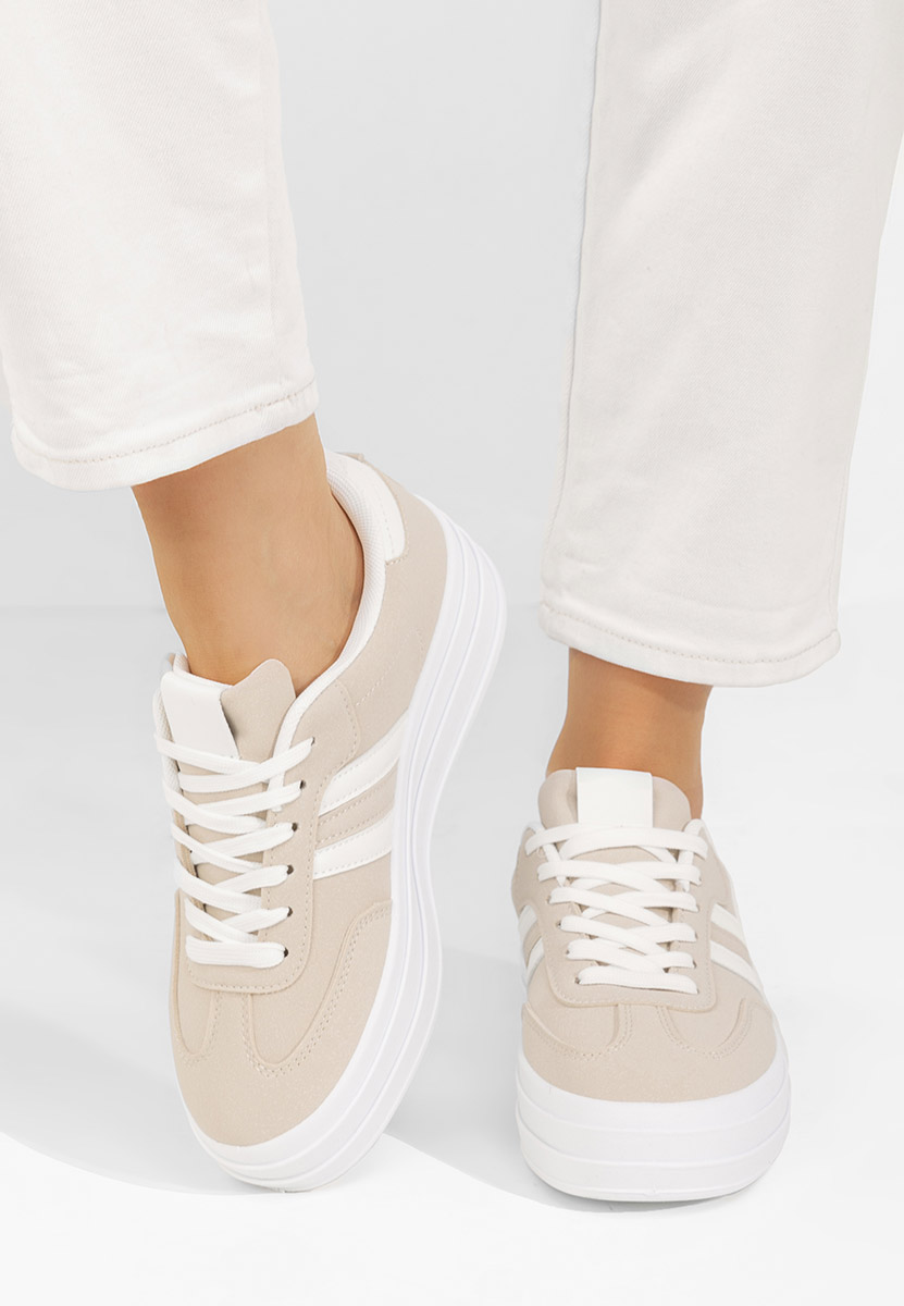 Beżowe sneakersy damskie Allyna