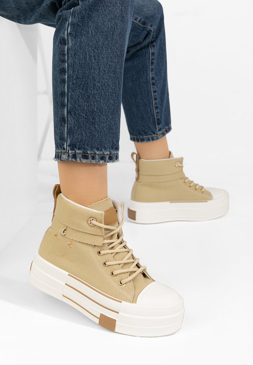 Khaki trampki wysokie damskie Sharita
