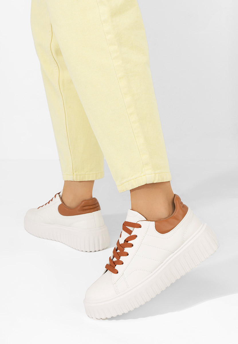 Białe sneakersy na platformie Raula