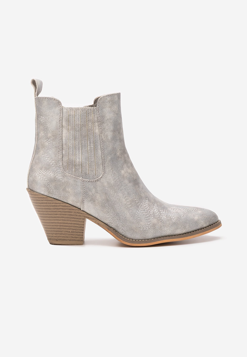 Srebrne kowbojki damskie Pesire