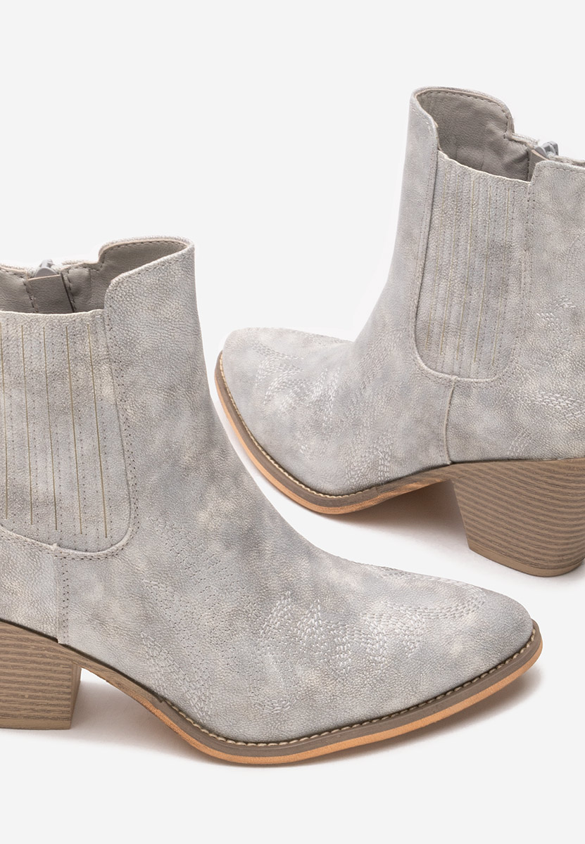 Srebrne kowbojki damskie Pesire