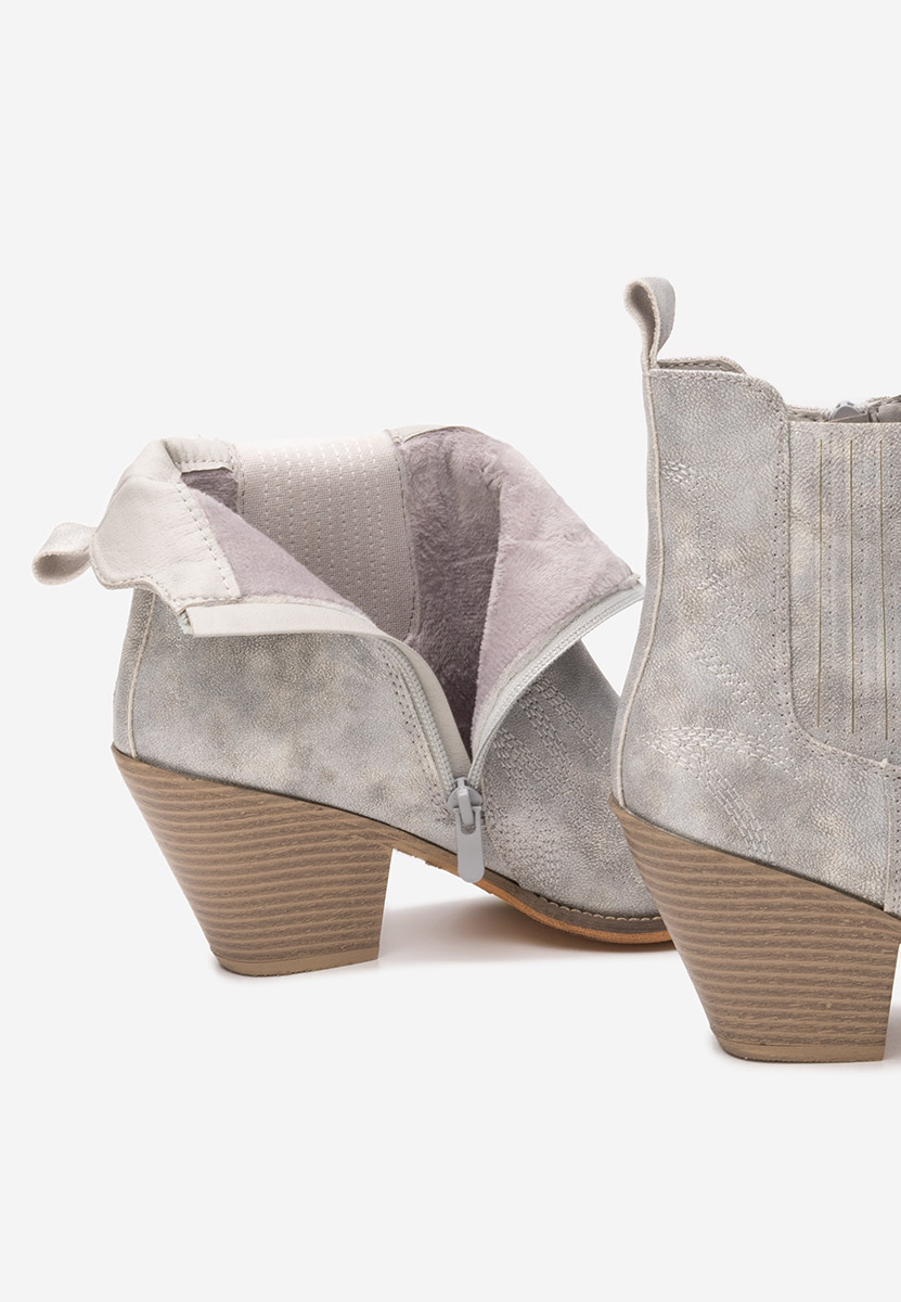 Srebrne kowbojki damskie Pesire