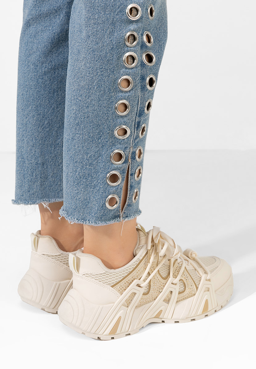 Beżowe sneakersy damskie Tashina