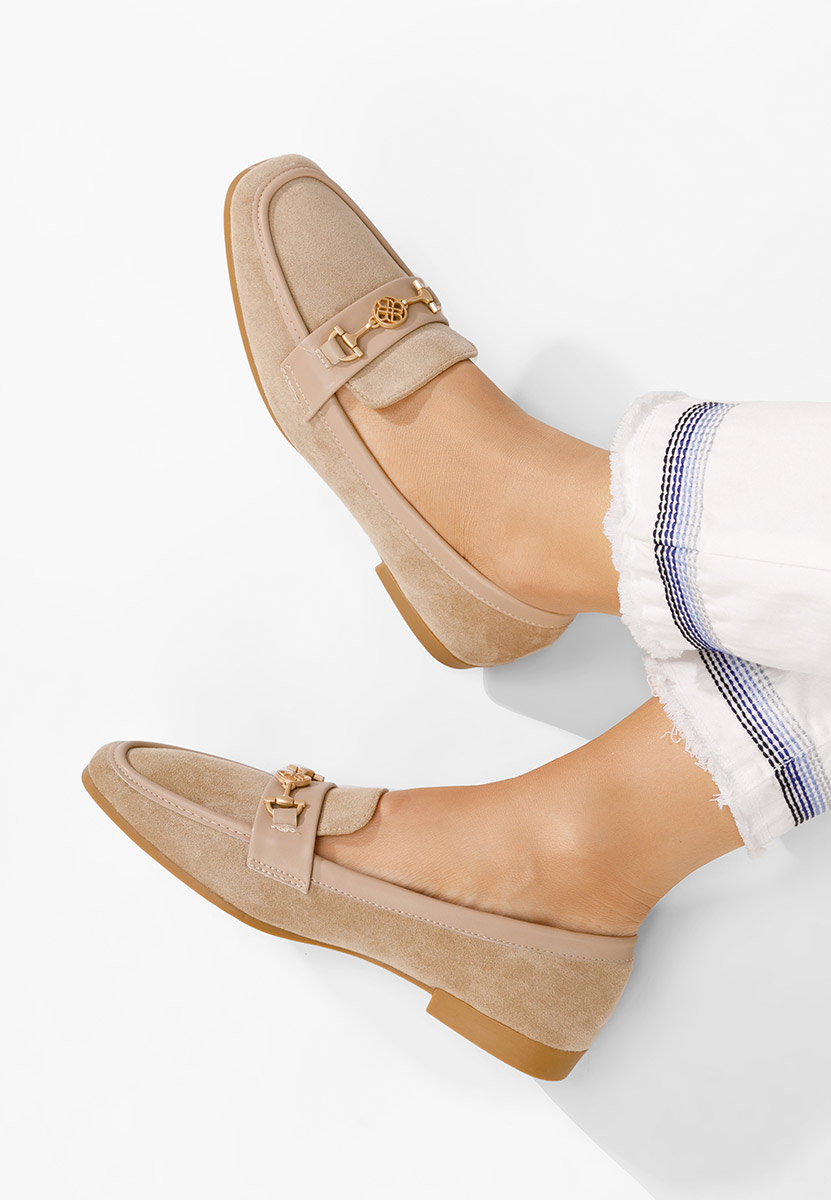 Khaki mokasyny damskie Carroll