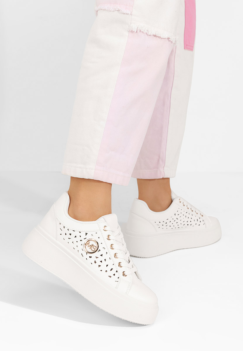 Białe sneakersy na platformie Nicolette