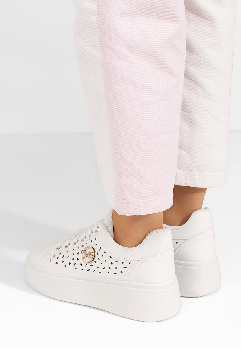 Białe sneakersy na platformie Nicolette