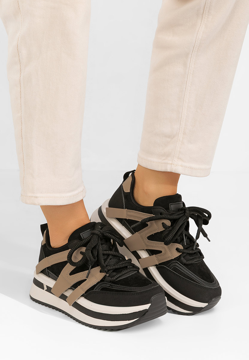 Czarne sneakersy na platformie Pannyssa