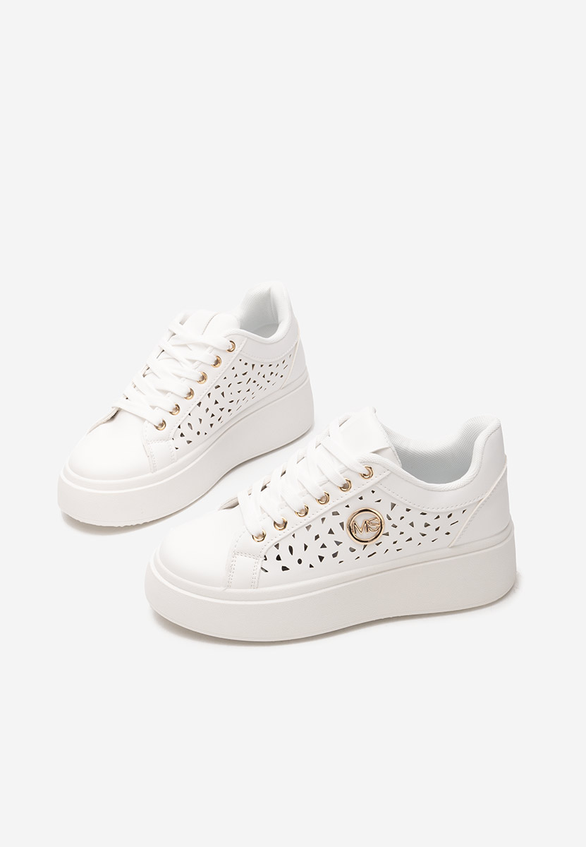 Białe sneakersy na platformie Nicolette