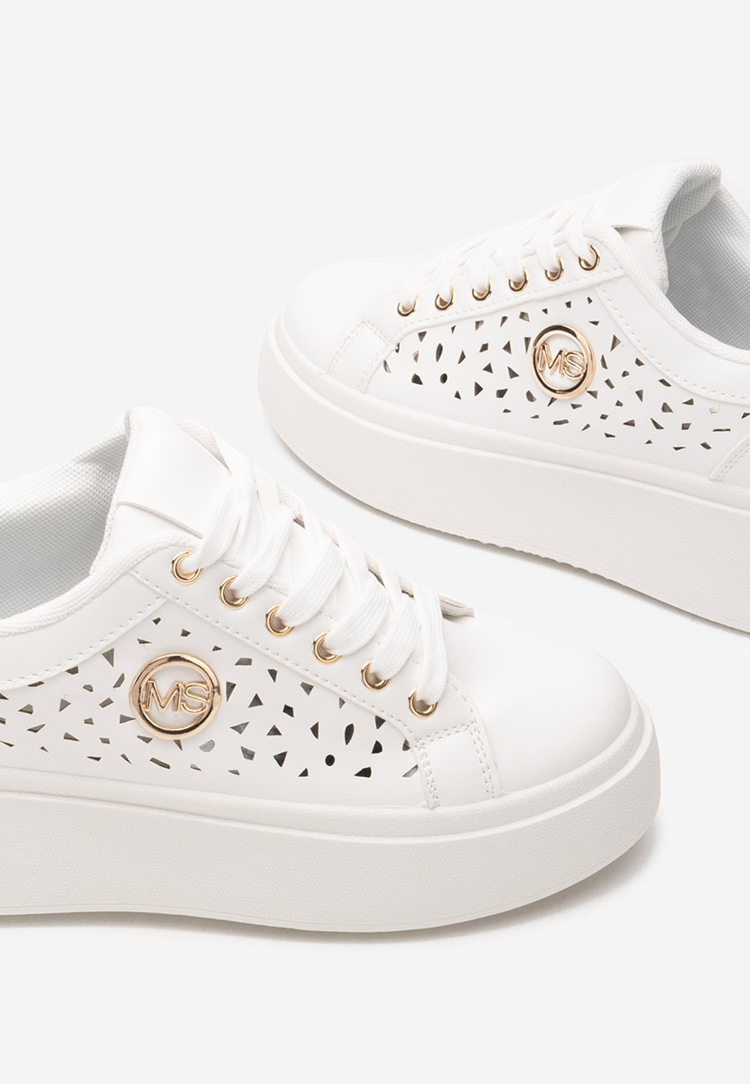 Białe sneakersy na platformie Nicolette