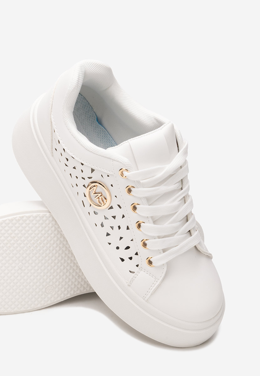 Białe sneakersy na platformie Nicolette