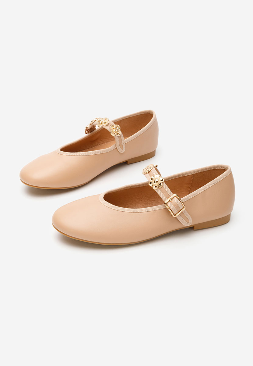 Khaki baleriny damskie Christena