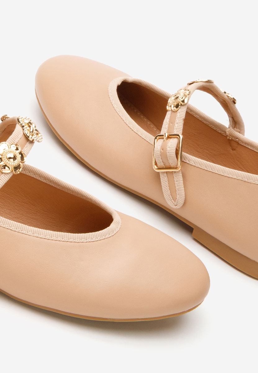 Khaki baleriny damskie Christena