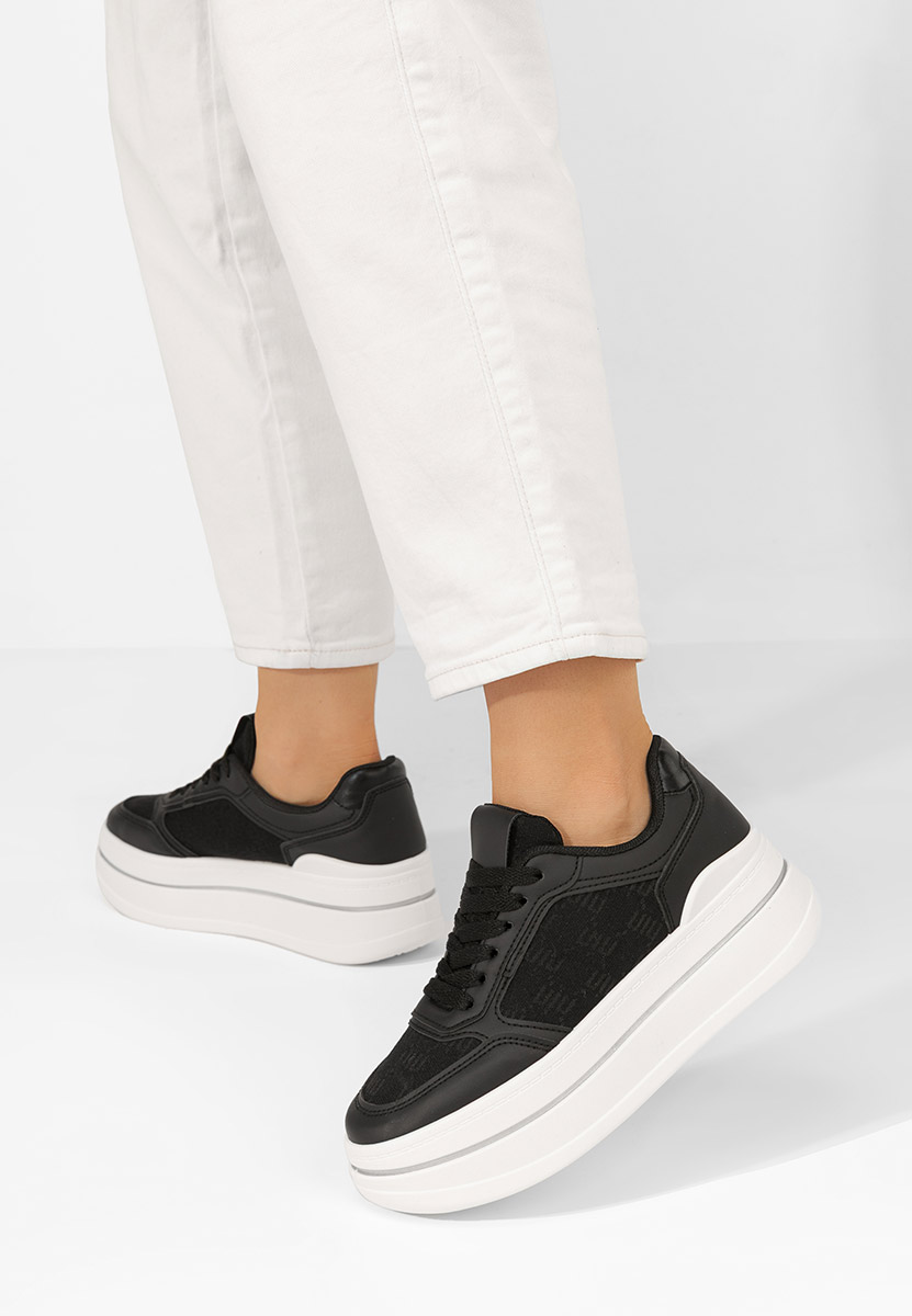 Czarne sneakersy na platformie Elouisa