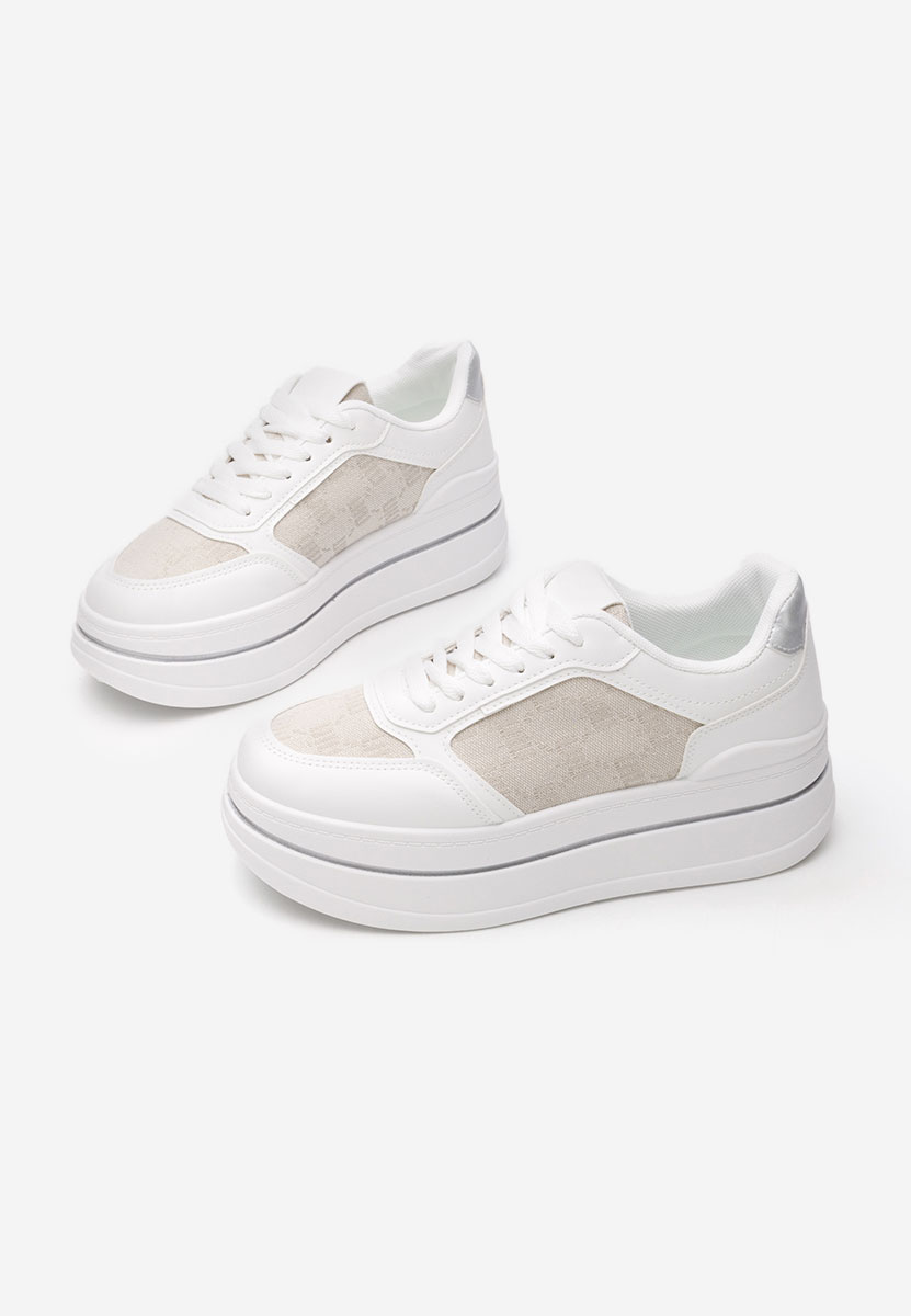 Białe sneakersy na platformie Elouisa