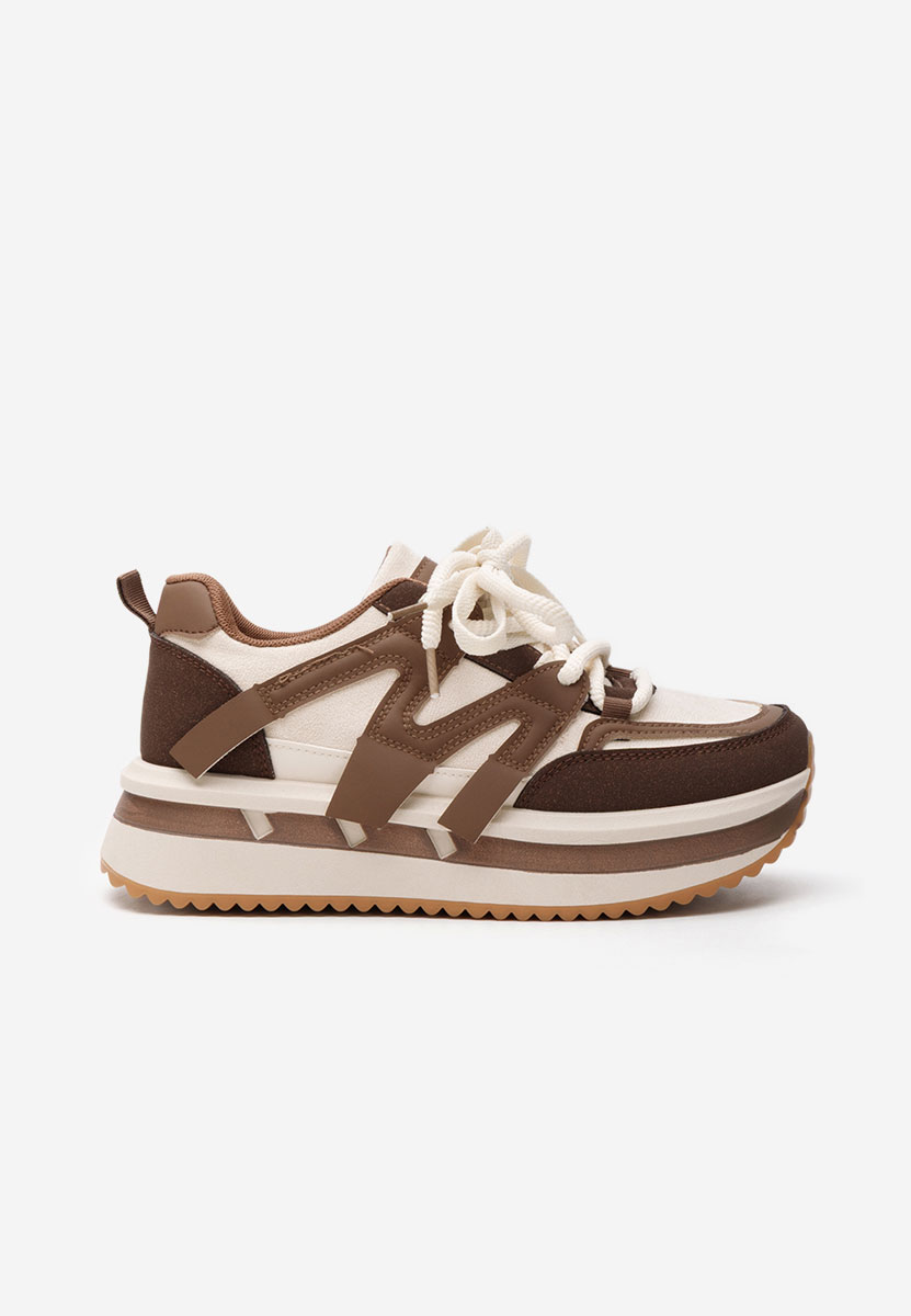 Brązowe sneakersy na platformie Pannyssa