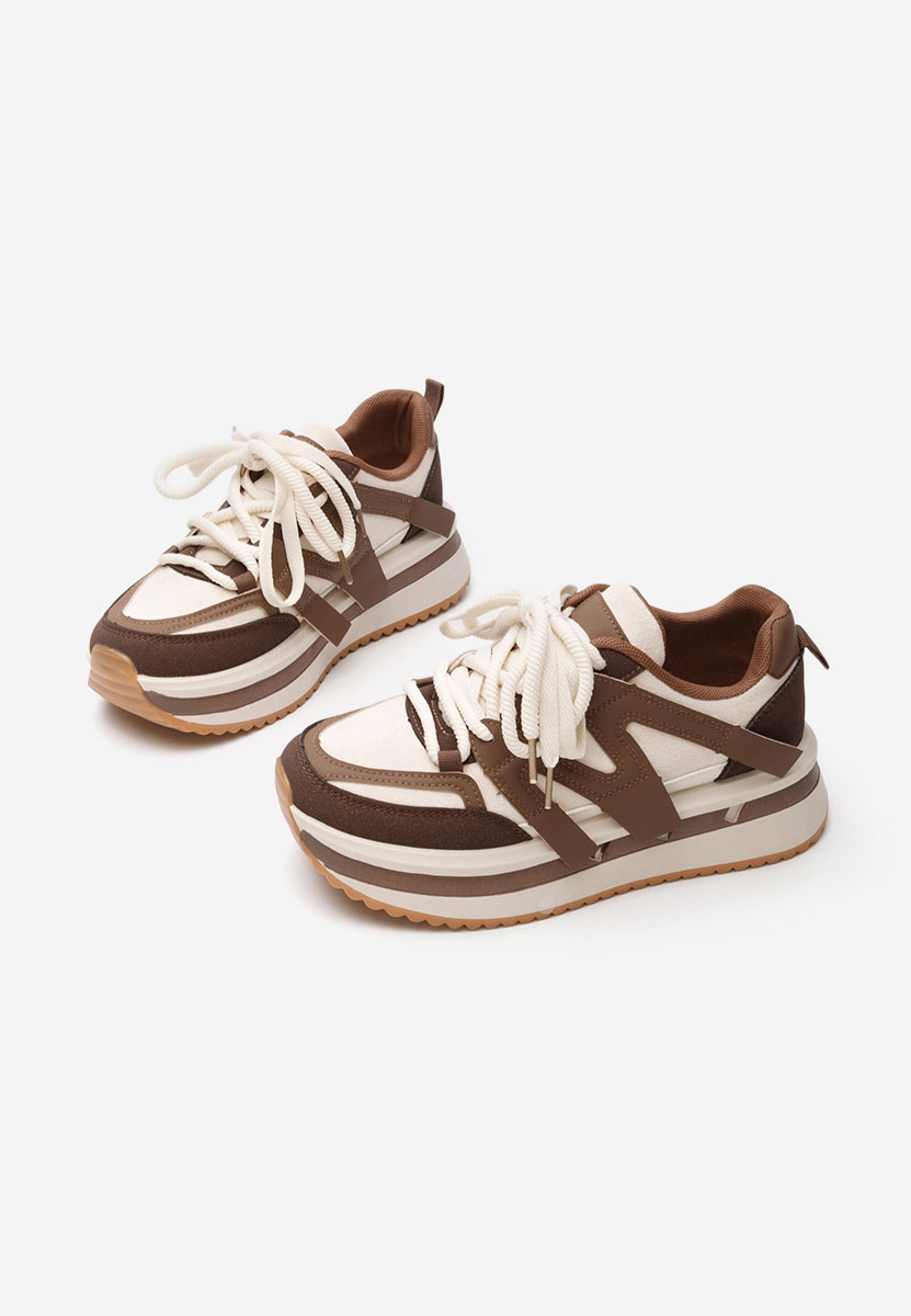 Brązowe sneakersy na platformie Pannyssa