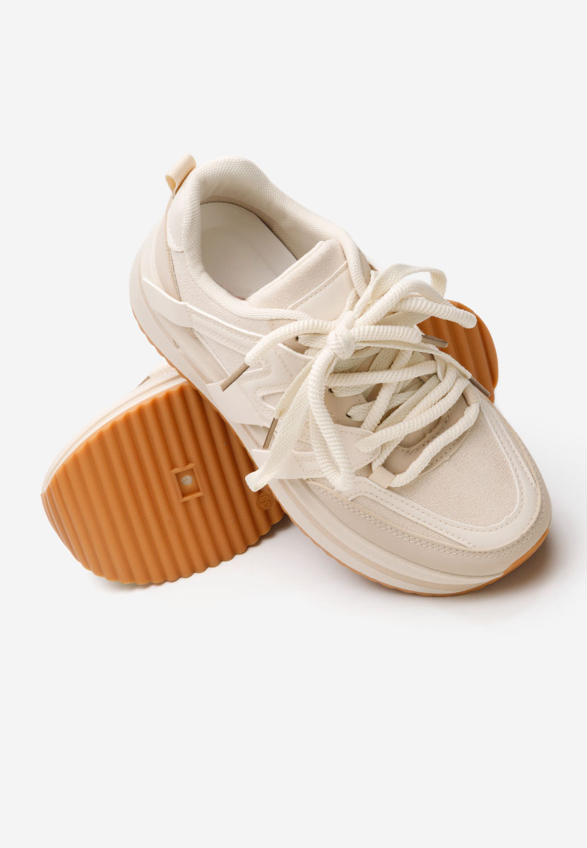 Beżowe sneakersy na platformie Pannyssa