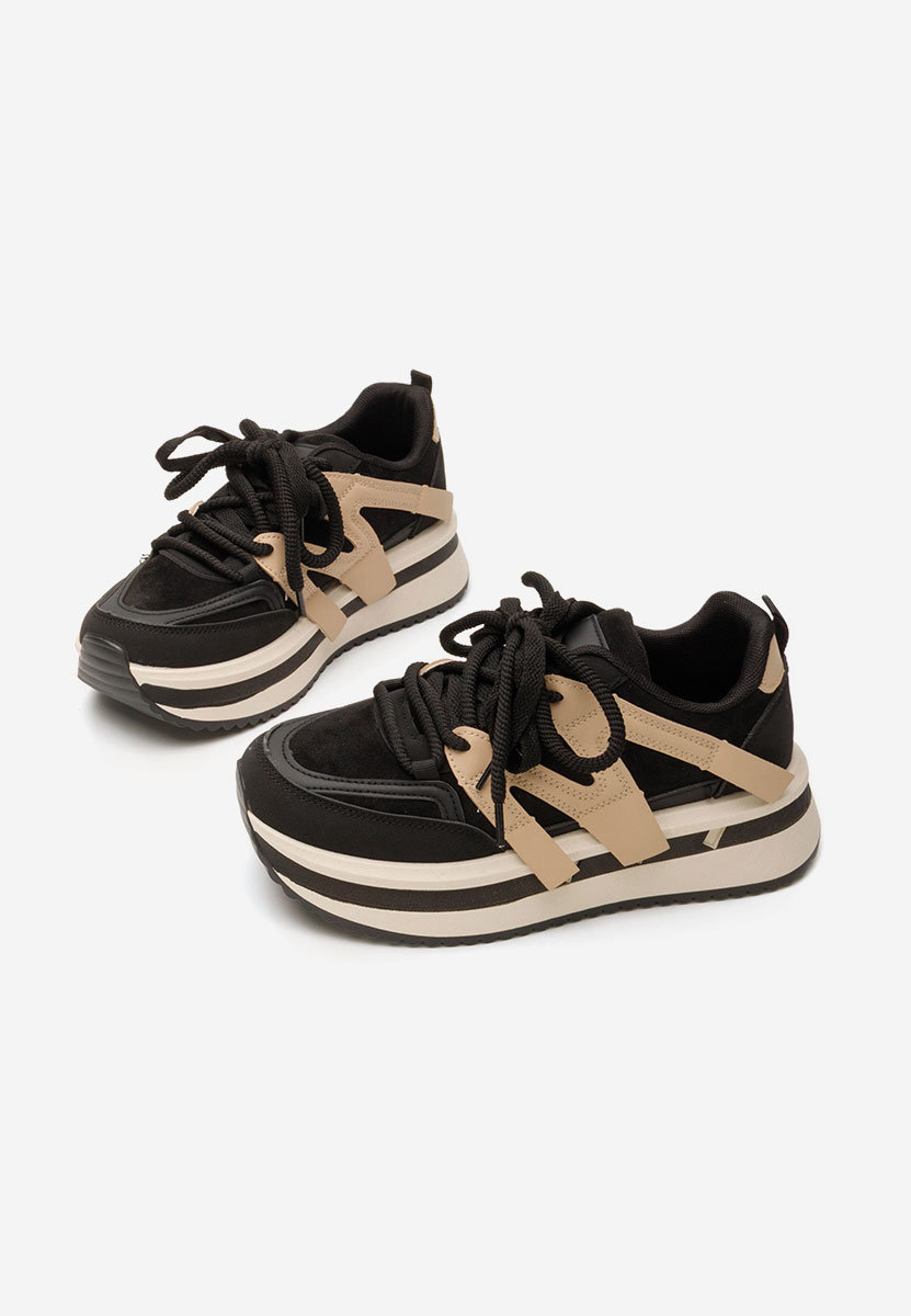 Czarne sneakersy na platformie Pannyssa