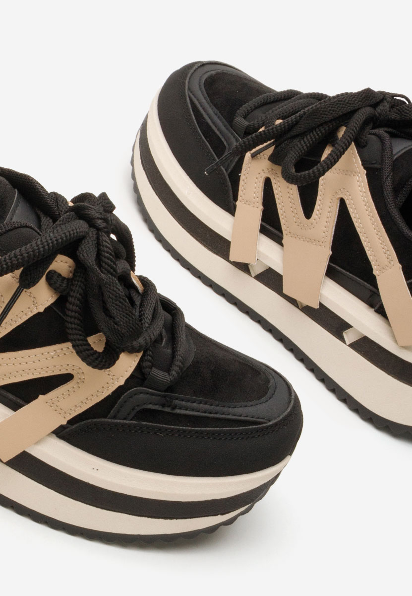 Czarne sneakersy na platformie Pannyssa