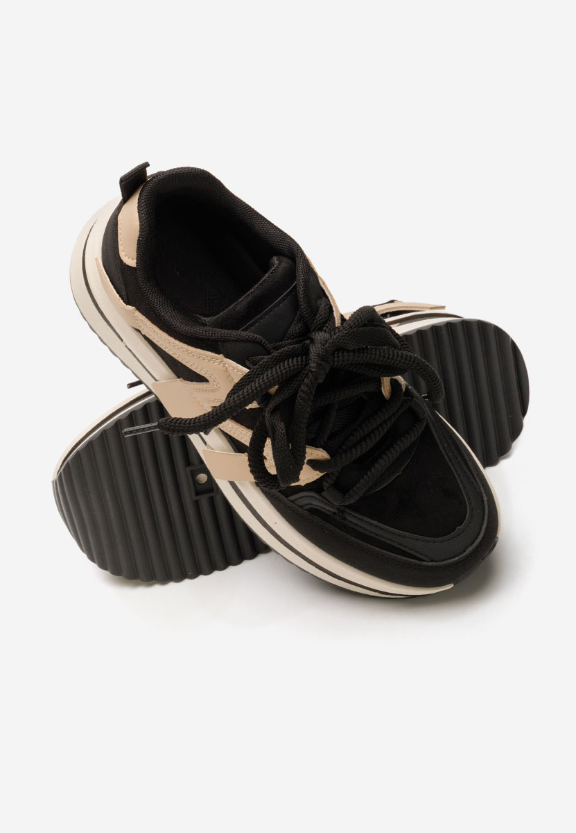 Czarne sneakersy na platformie Pannyssa