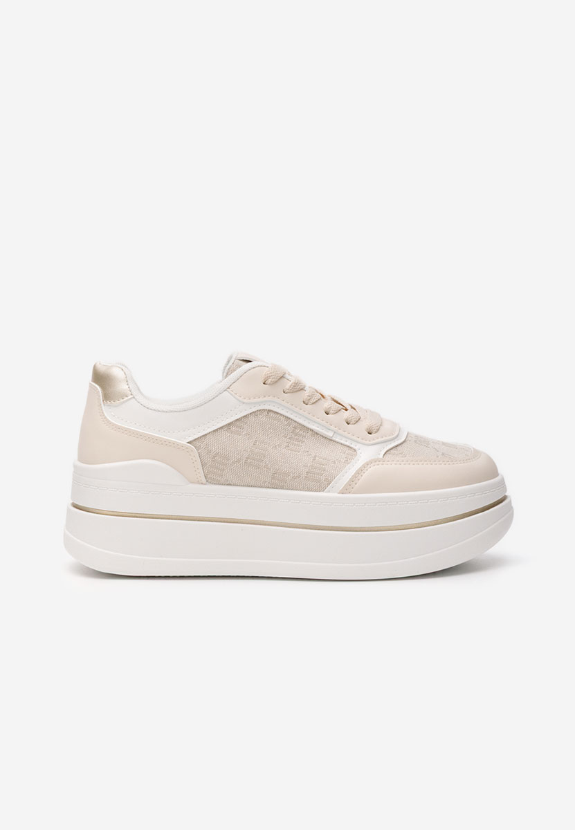 Beżowe sneakersy na platformie Elouisa