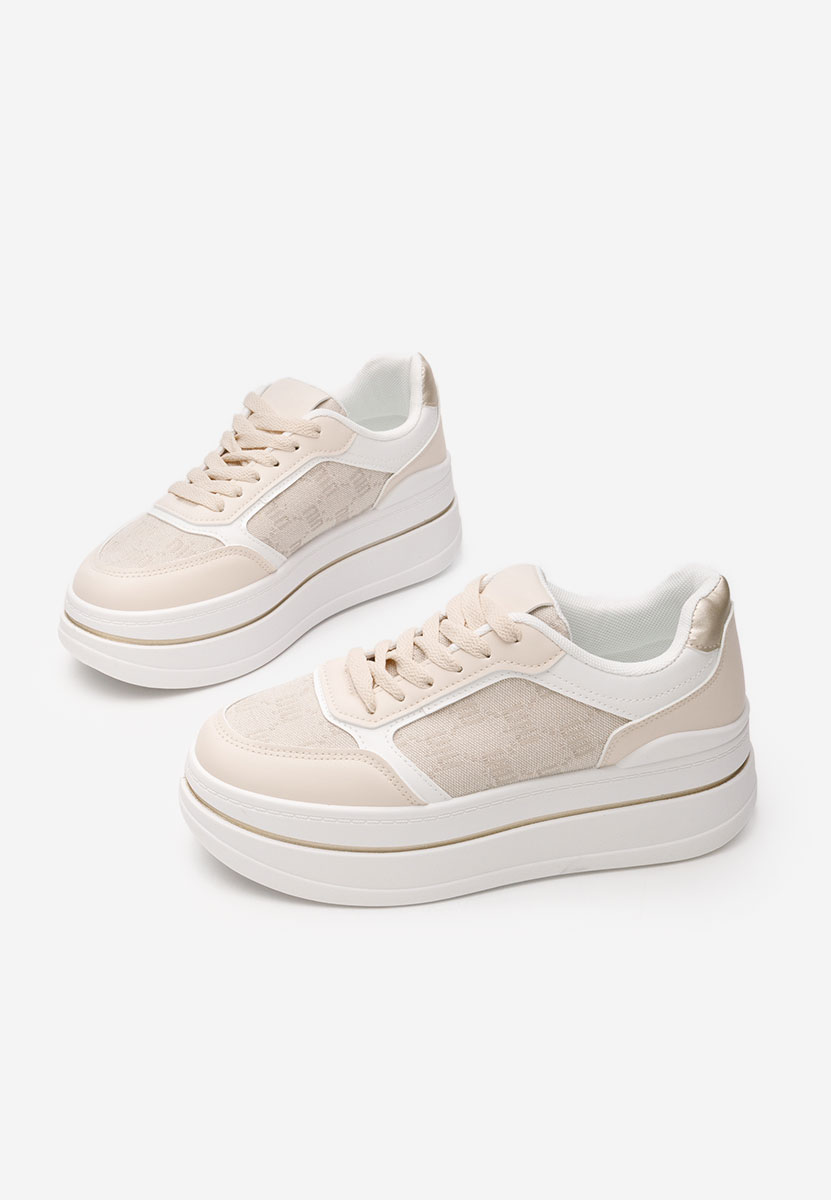 Beżowe sneakersy na platformie Elouisa