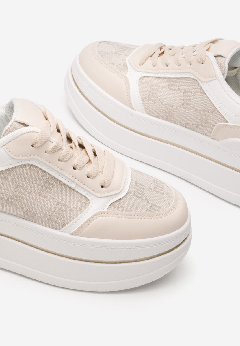 Beżowe sneakersy na platformie Elouisa