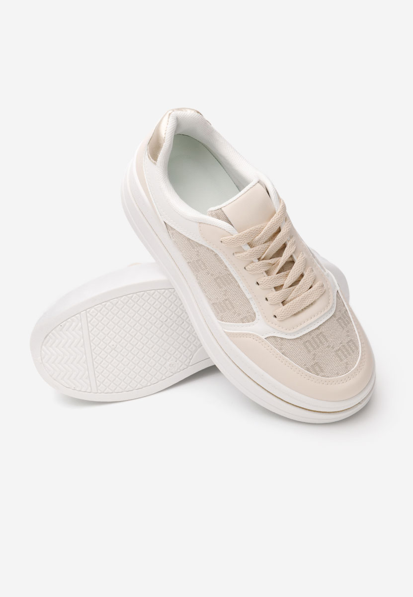 Beżowe sneakersy na platformie Elouisa
