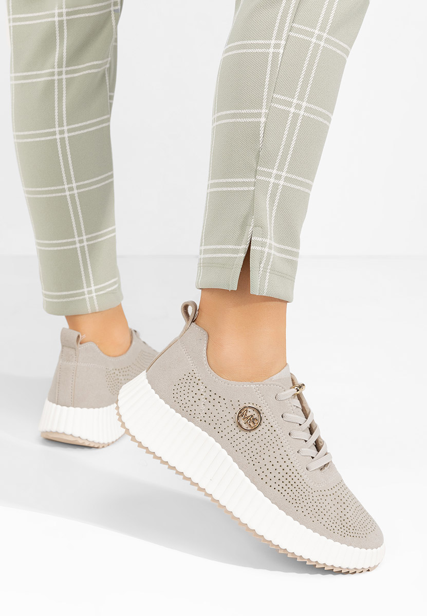 Szare sneakersy na koturnie Antonya