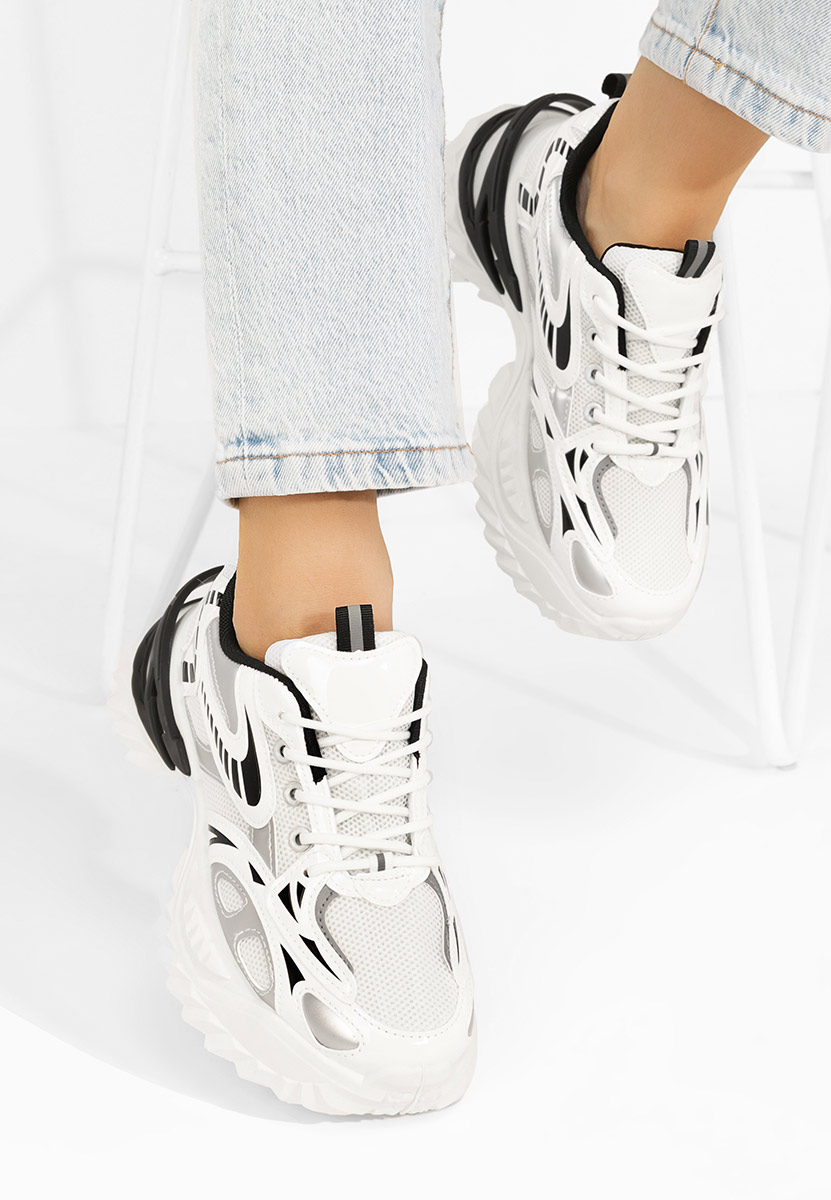 Białe sneakersy na platformie Jacalyn