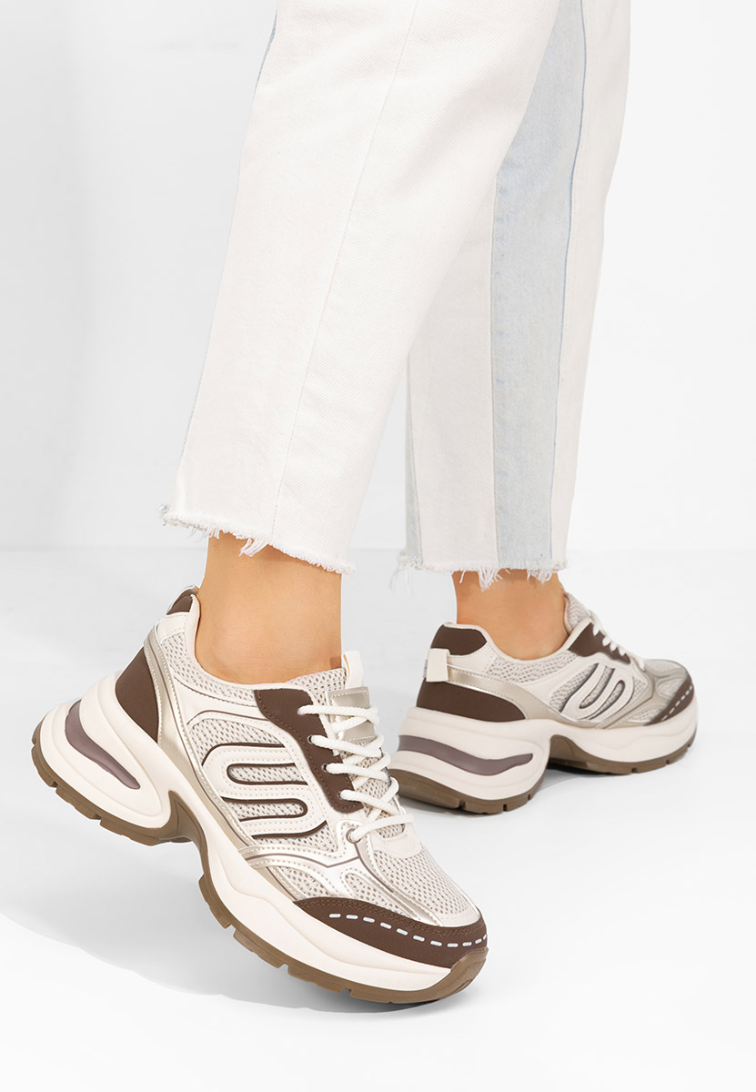 Beżowe sneakersy na platformie Jolysa