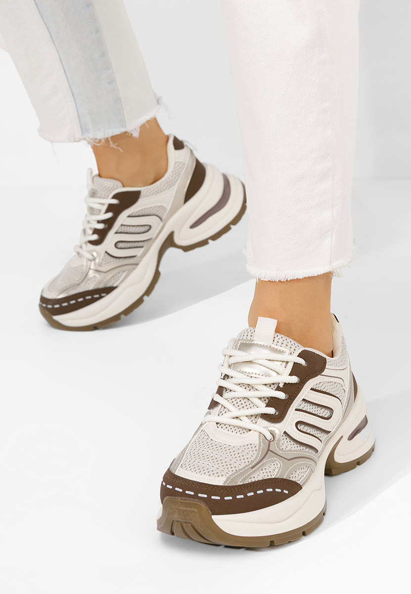 Beżowe sneakersy na platformie Jolysa