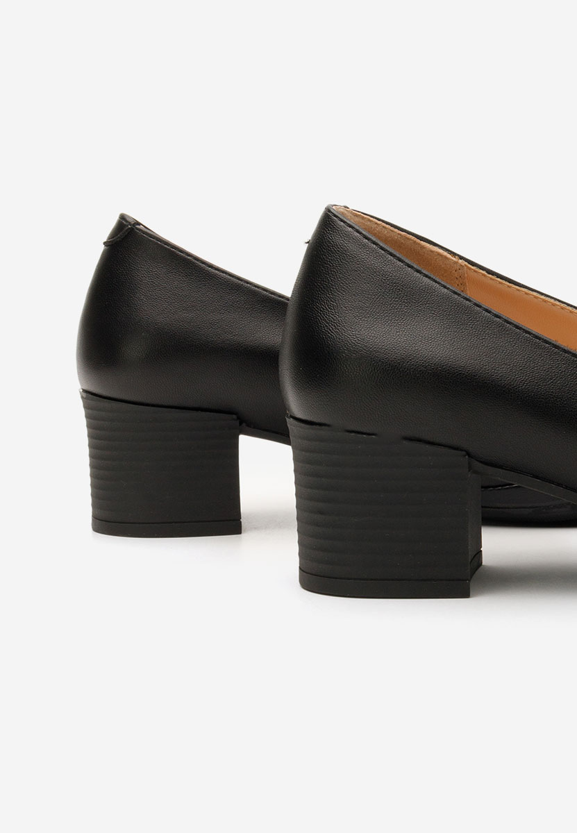 Czarne czółenka na słupku Jinny V2