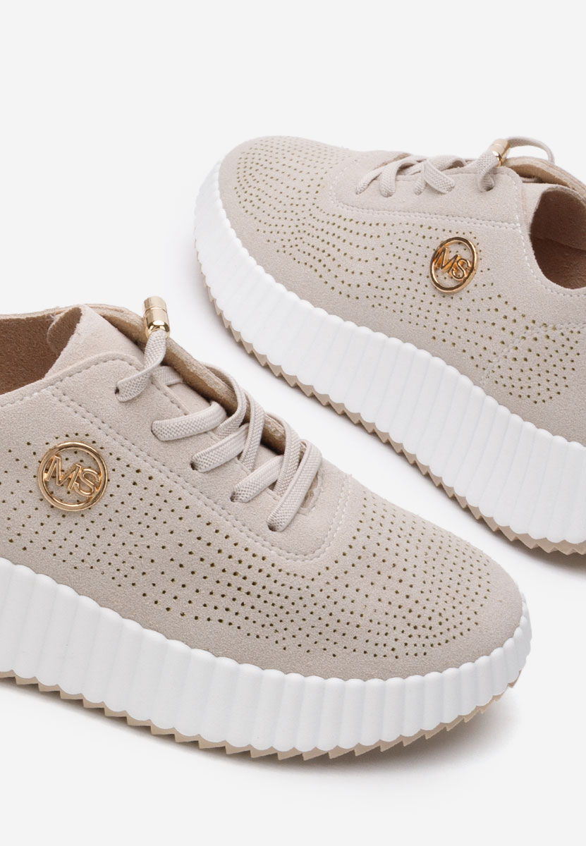 Szare sneakersy na koturnie Antonya