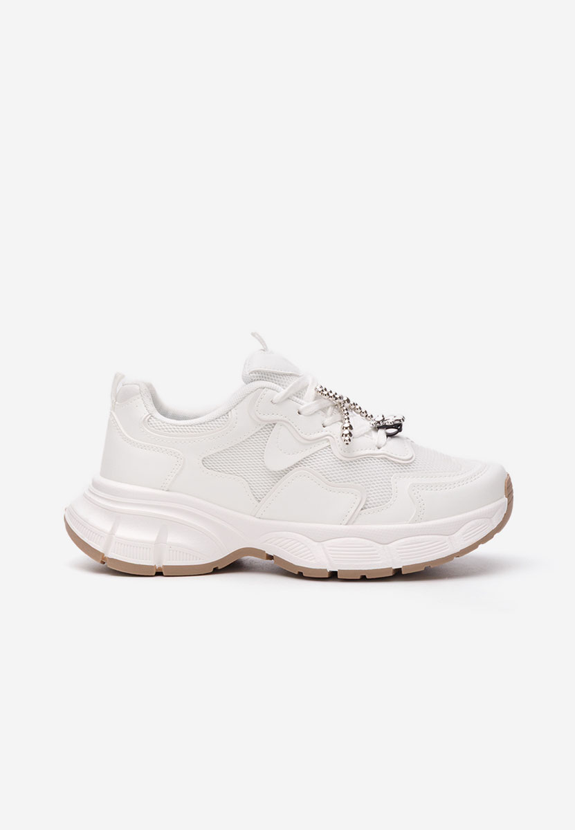 Białe sneakersy na koturnie Jasmyne