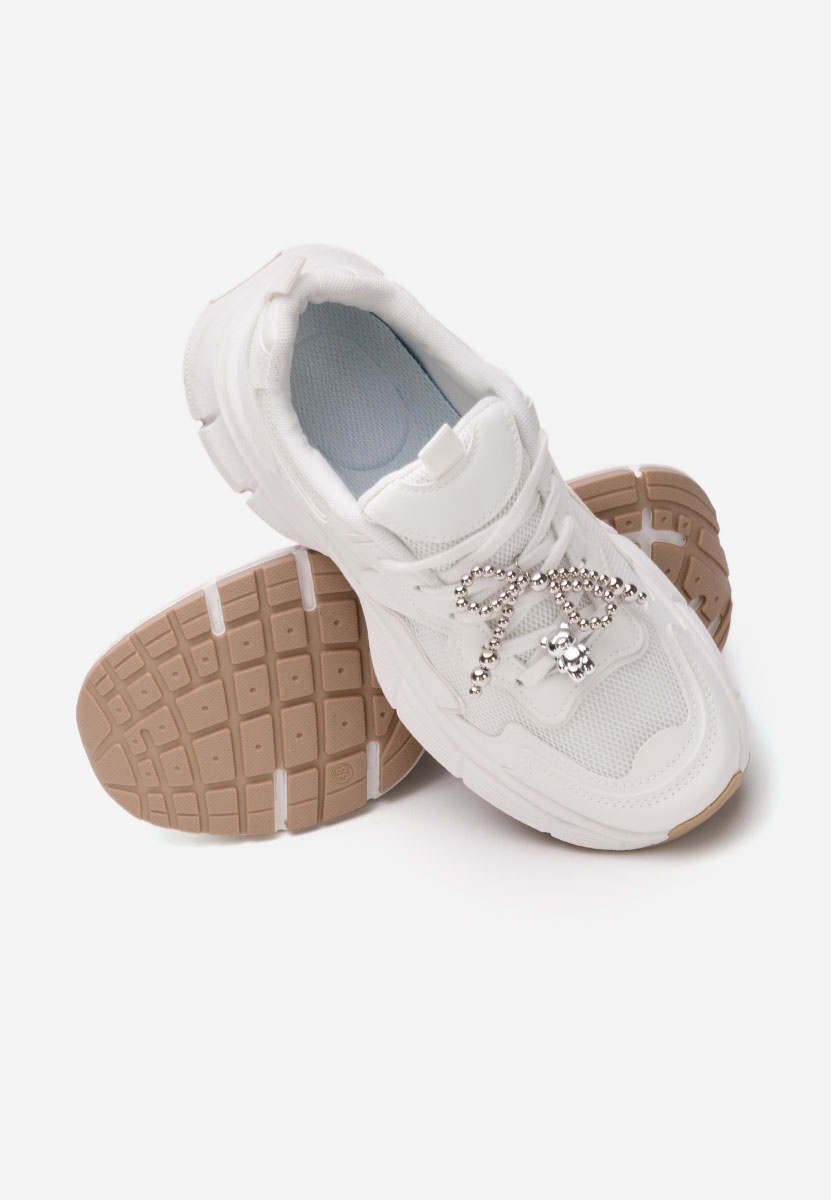 Białe sneakersy na koturnie Jasmyne