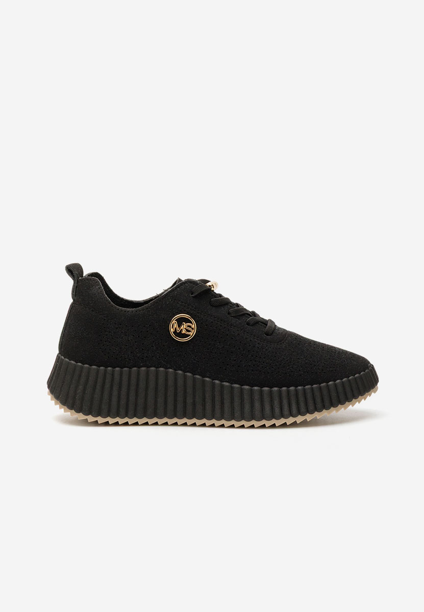 Czarne sneakersy na koturnie Antonya