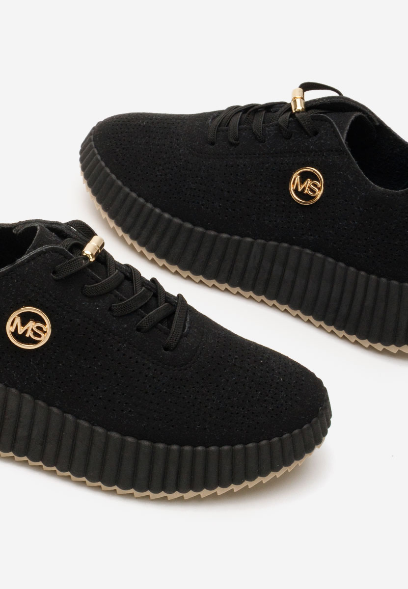Czarne sneakersy na koturnie Antonya