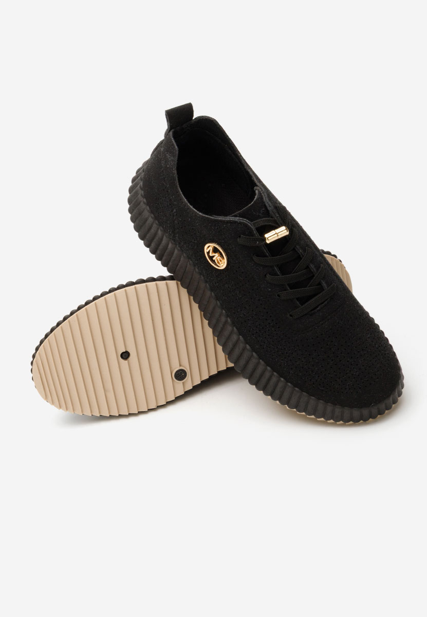 Czarne sneakersy na koturnie Antonya