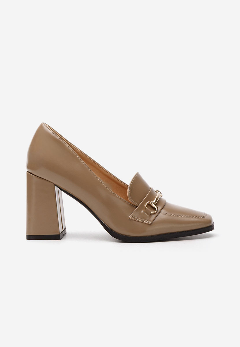 Khaki mokasyny na słupku Noriana