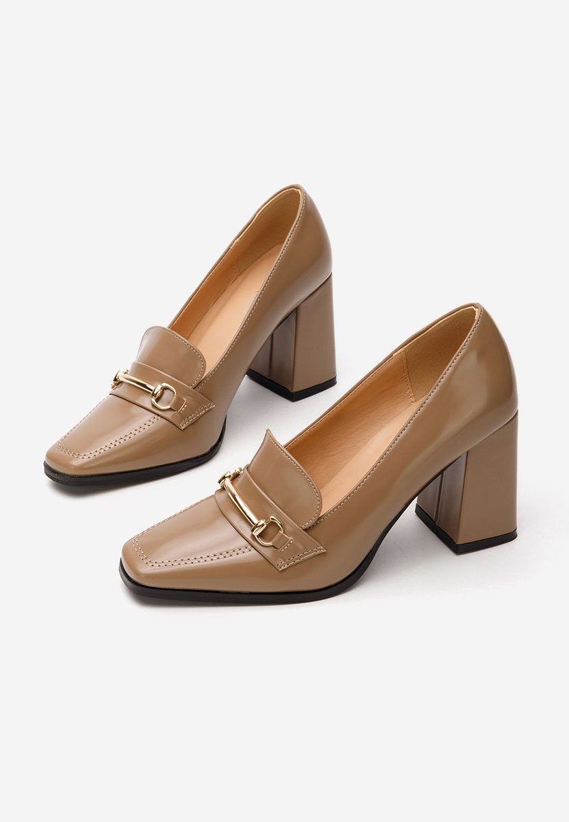 Khaki mokasyny na słupku Noriana