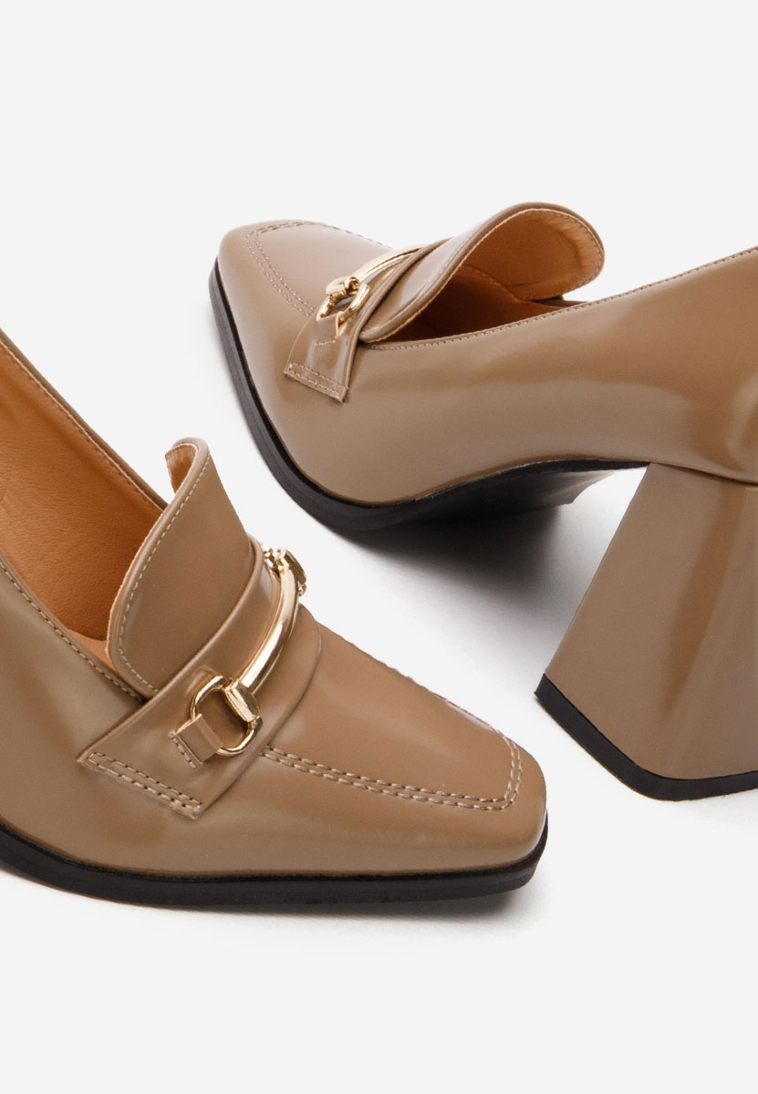 Khaki mokasyny na słupku Noriana