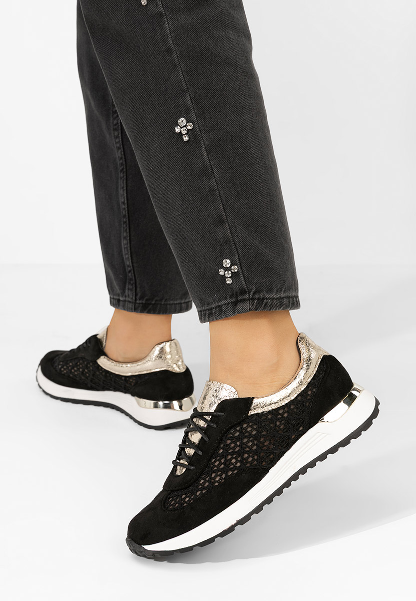 Czarne sneakersy damskie Deena
