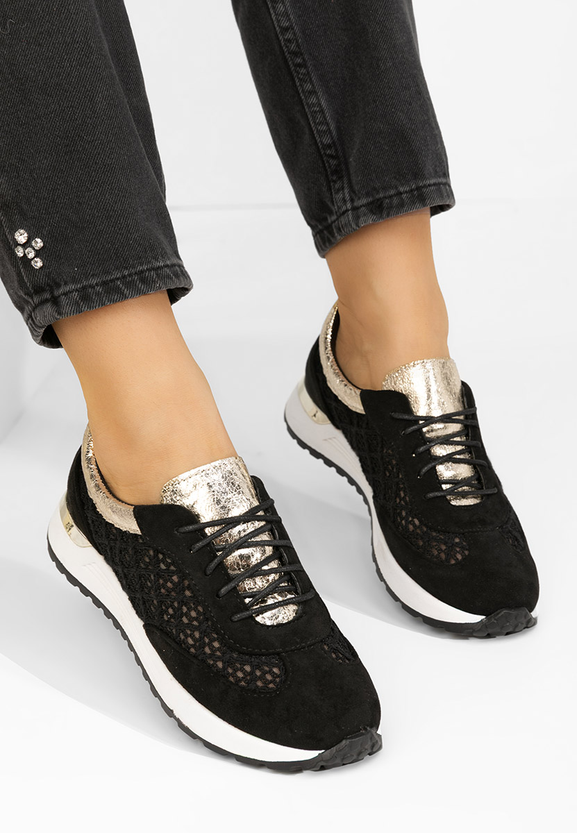 Czarne sneakersy damskie Deena