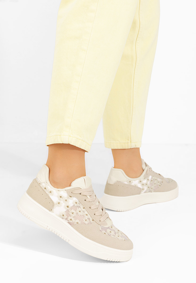 Beżowe sneakersy damskie Beckie