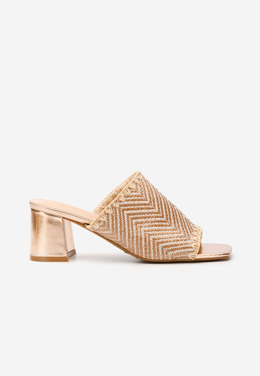 Szampańskie klapki na obcasie Yngrid