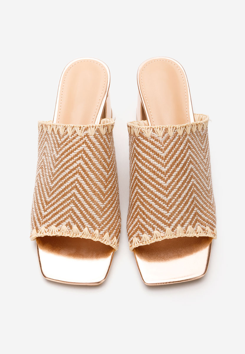 Szampańskie klapki na obcasie Yngrid