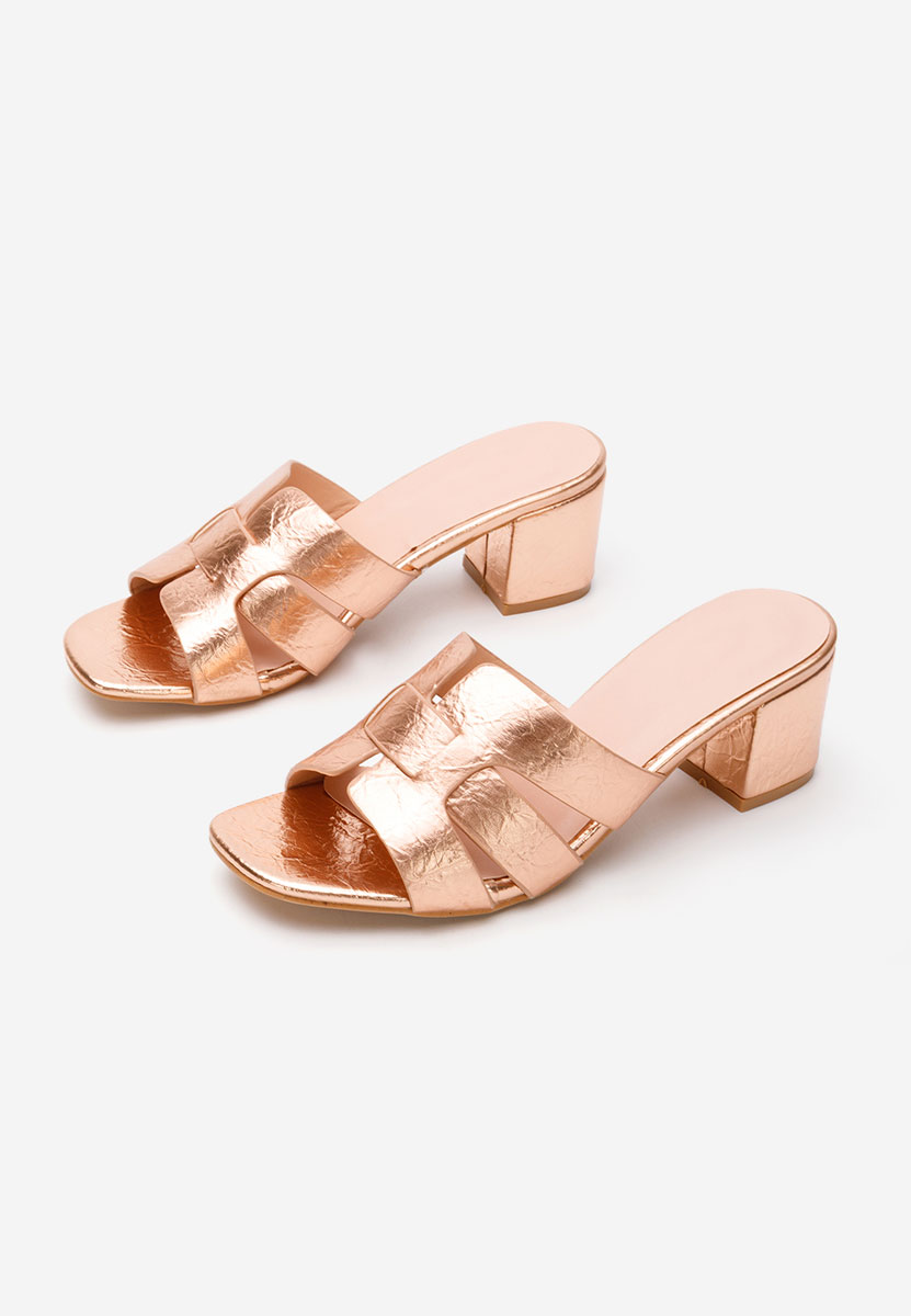 Szampańskie klapki na obcasie Janalla