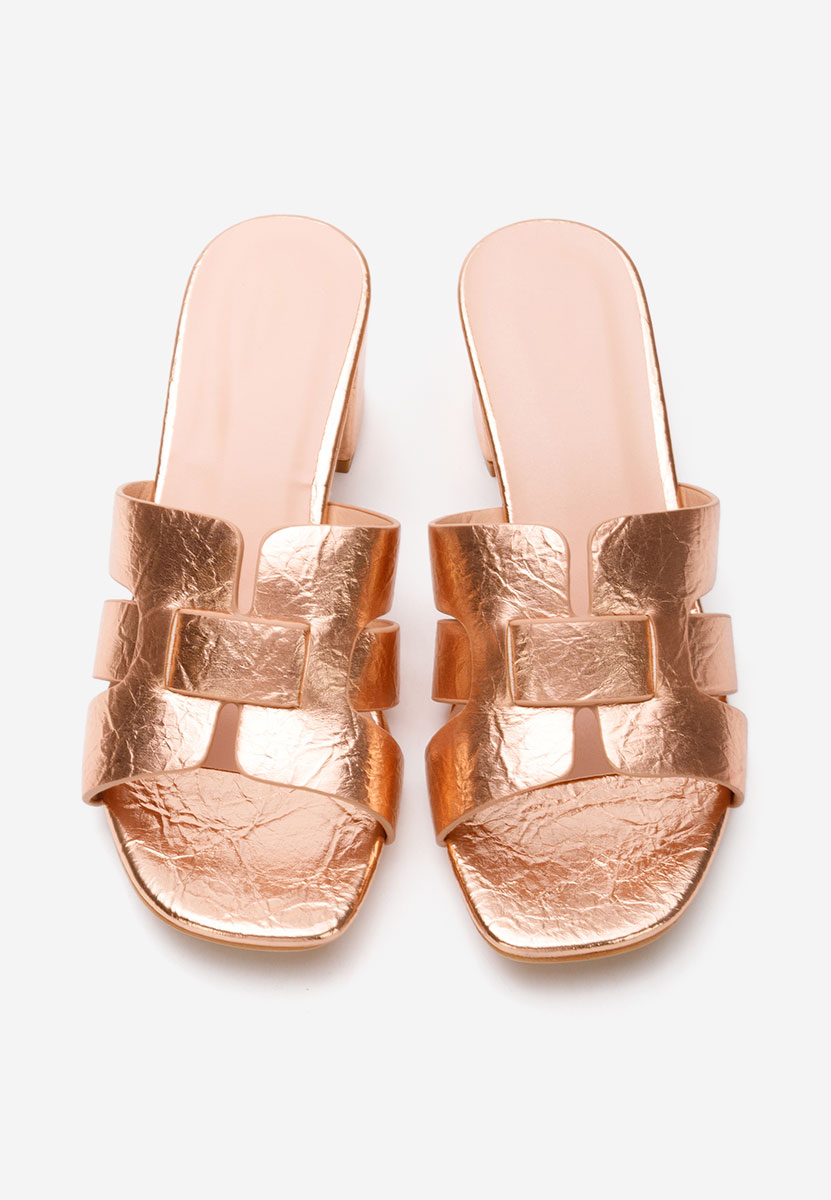 Szampańskie klapki na obcasie Janalla