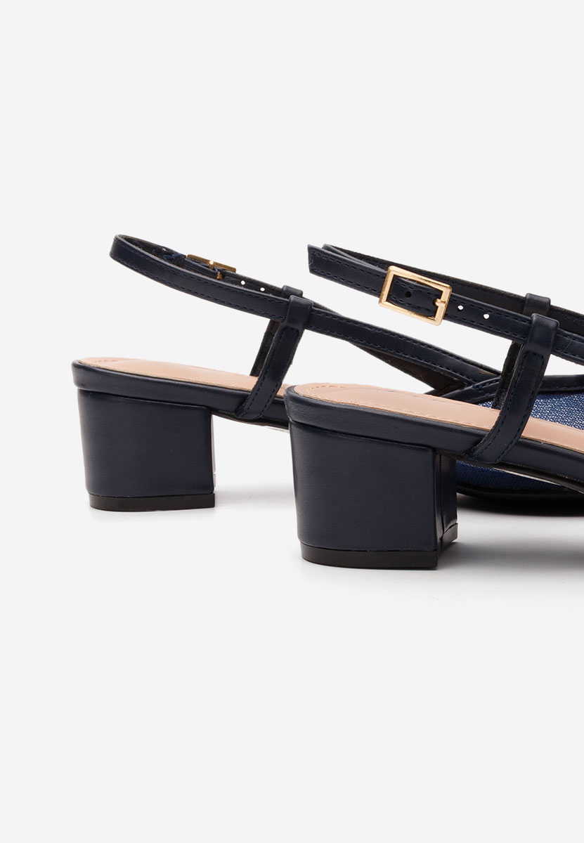 Granatowe czółenka na słupku Velva